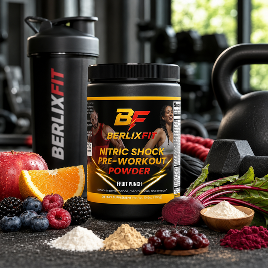 BerlixFit Nitric Shock Pre-Workout Powder (Fruit Punch)
