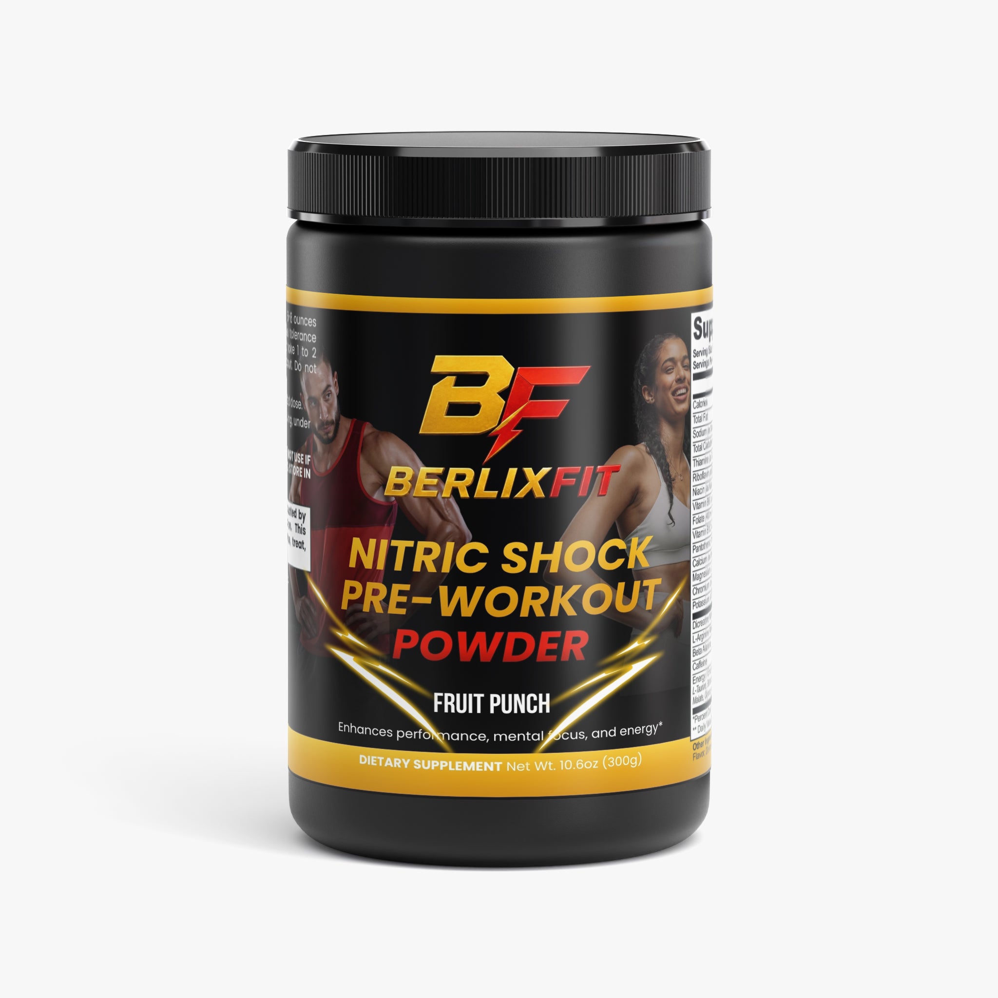 BerlixFit Nitric Shock Pre-Workout Powder (Fruit Punch)